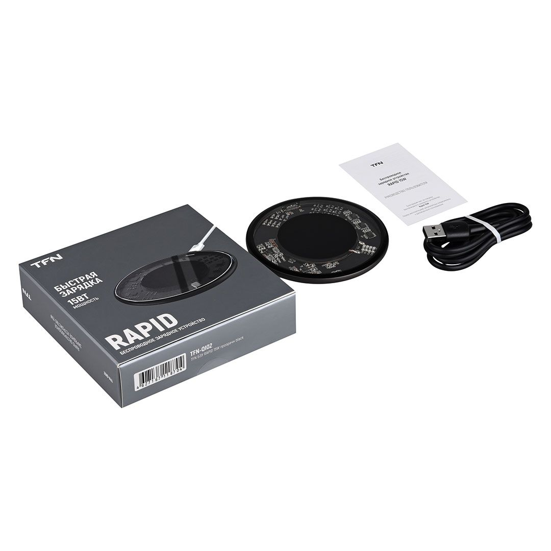 Беспроводное зарядное устройство TFN RAPID 15W TFN-QI02 черное