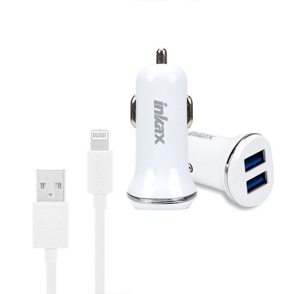 Зарядное устройство Inkax CD/CC-13-Iphone Lightning USB белое