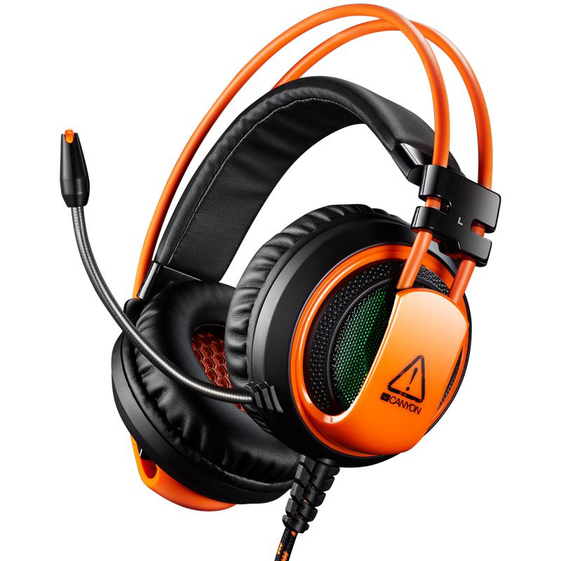 Наушники игровые Canyon CND-SGHS5A черно-оранжевые купить,NaN