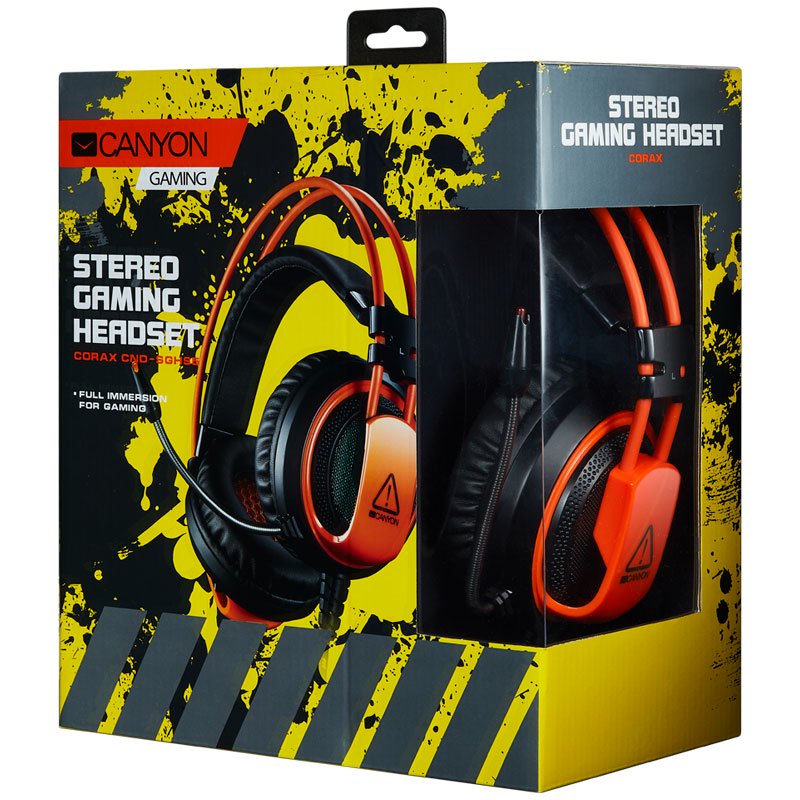 Наушники игровые Canyon CND-SGHS5A черно-оранжевые купить,NaN