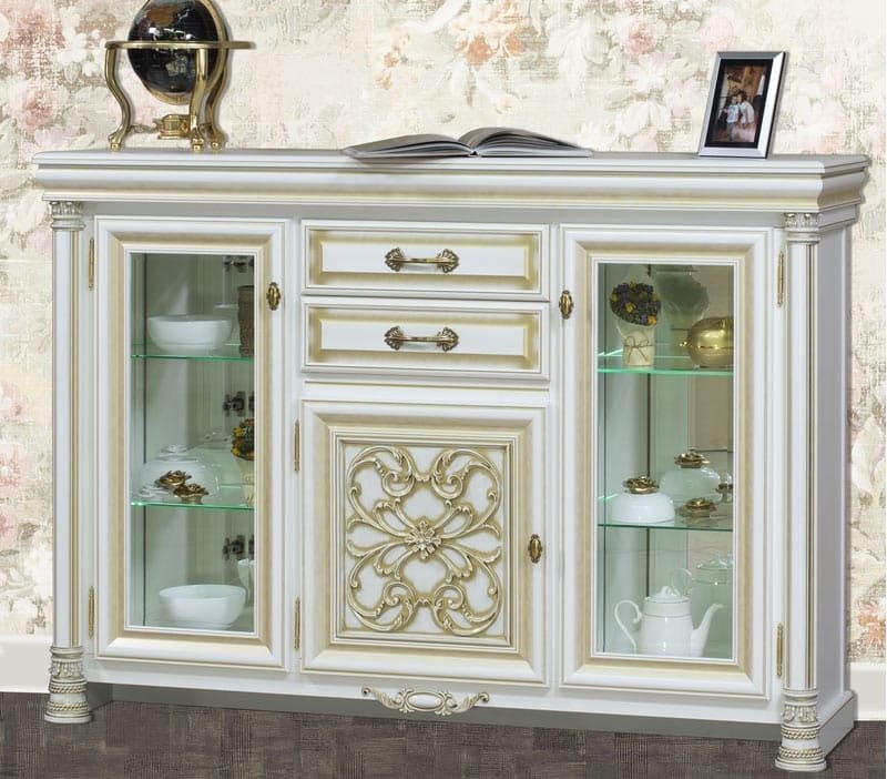 Комод бар Скай Granda 173х123х45 см бело-золотистый купить,NaN