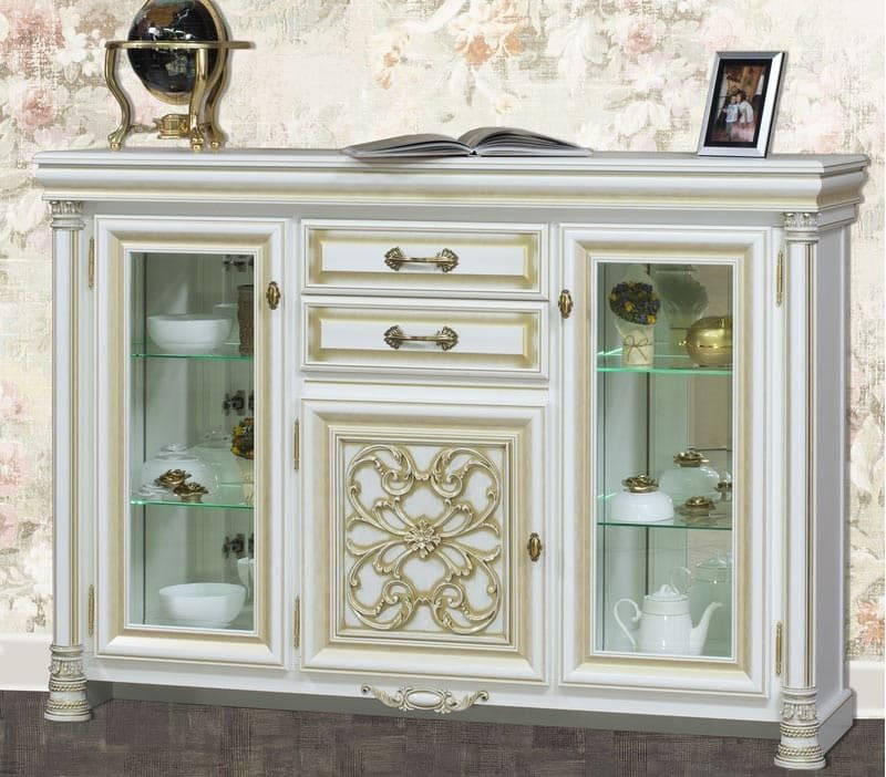 Комод бар Скай Granda 173х123х45 см бело-золотистый купить,NaN