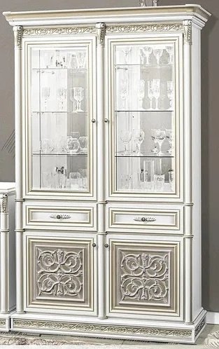 Витрина Скай Тоскана Нова Лука 2Д №2 бело-золотистая купить,NaN