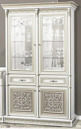 Витрина Скай Тоскана Нова Лука 2Д №2 бело-золотистая купить,NaN