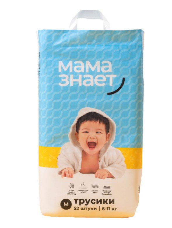 Подгузники-трусики Мама знает M 6-11кг 52шт