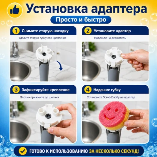 Комплект для уборки Scrub Daddy SD88981 1 шт, пластик купить,NaN