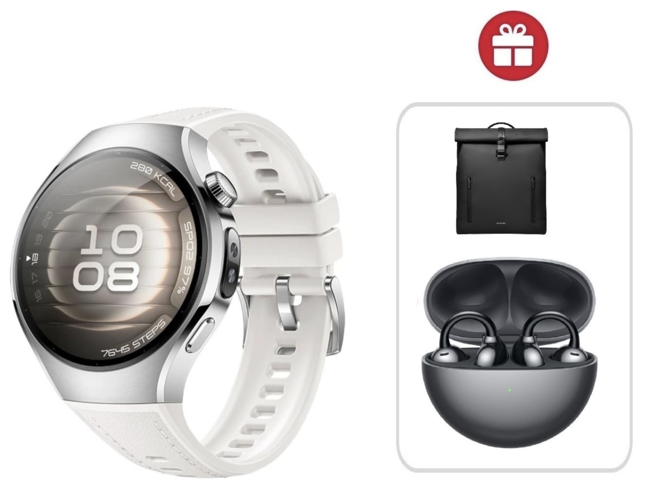 Смарт-часы Huawei Watch 5 42 мм серебристый-белый + подарок купить,NaN