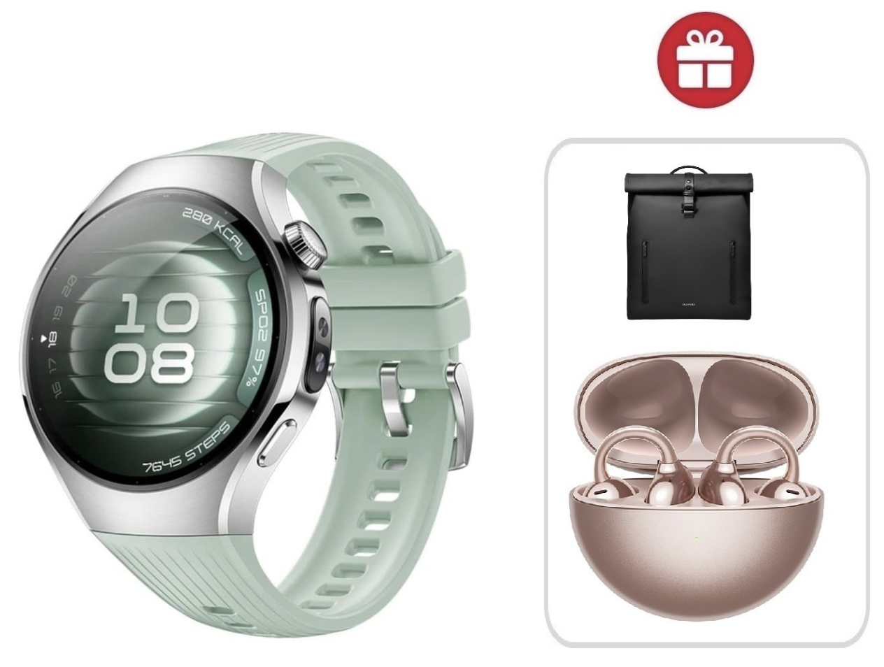 Смарт-часы Huawei Watch 5 42 мм серебристый-зеленый + подарок