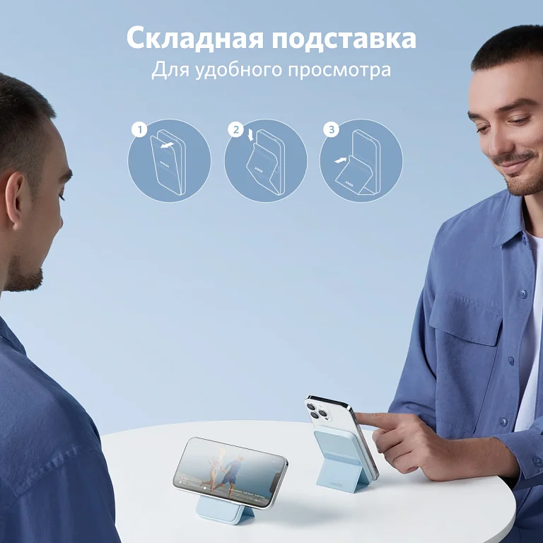 Power Bank Anker PowerCore Mag Go A1611G31-BL 5000mAh Blue купить,NaN