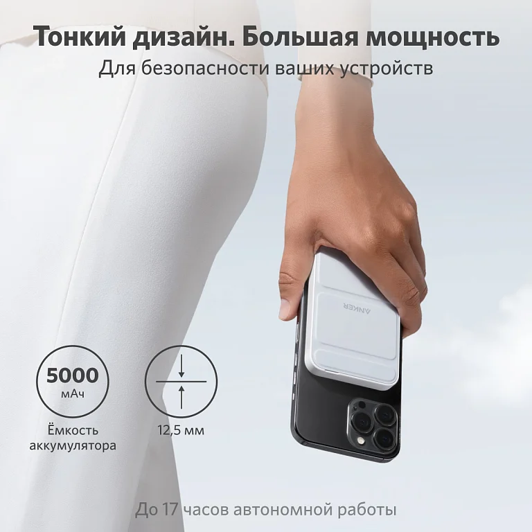 Power Bank Anker PowerCore Mag Go A1611G21-WT 5000mAh White купить,0