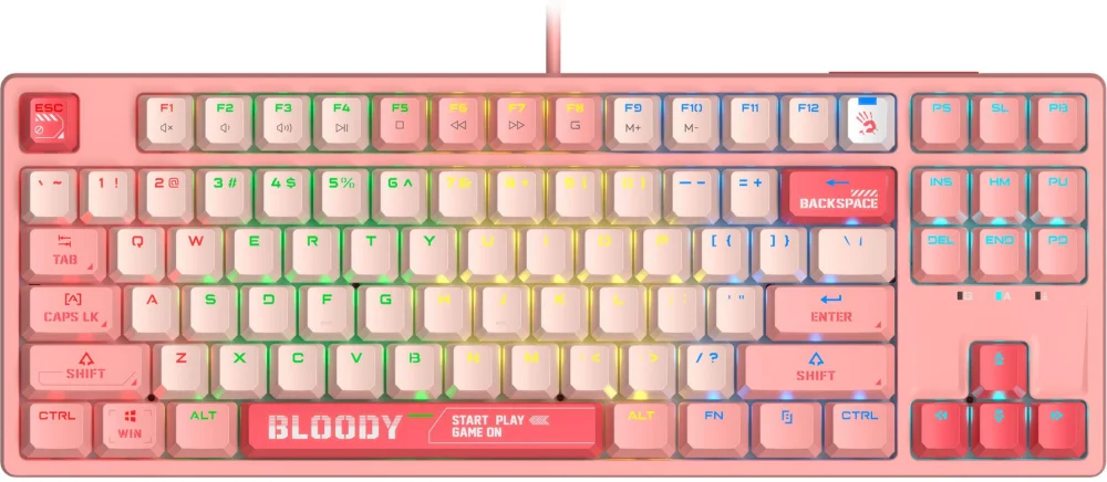 Клавиатура A4Tech Bloody S87 ASH Pink