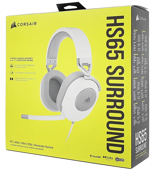 Наушники Corsair HS65 Surround CA-9011271-EU White