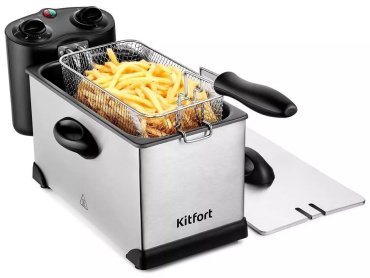 Фритюрница Kitfort КТ-4051 серебристый купить,0