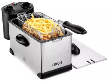 Фритюрница Kitfort KT-4052 серебристый-черный
