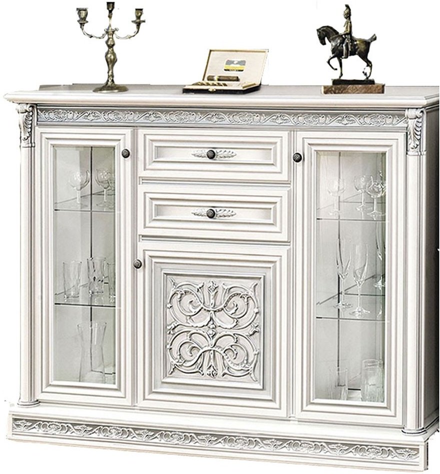 Комод бар Скай Тоскана Нова 162x49x126 см белый, серебряный купить,NaN