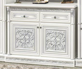 Комод Скай Тоскана Нова 2Д 138x49x104 см белый, серебро купить,NaN