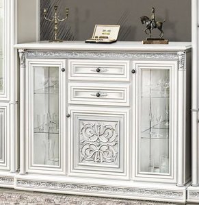 Комод бар Скай Тоскана Белый, серебряный  купить,NaN