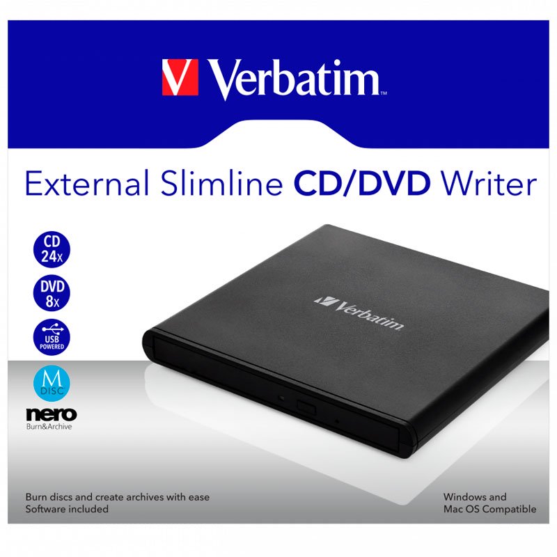 Оптический привод Verbatim CD/DVD 98938 Slim черный