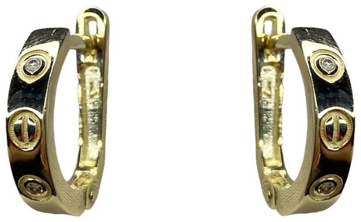 Серьги Italy Exclusive 345151 вес 2.97 г золото, фианит купить,NaN