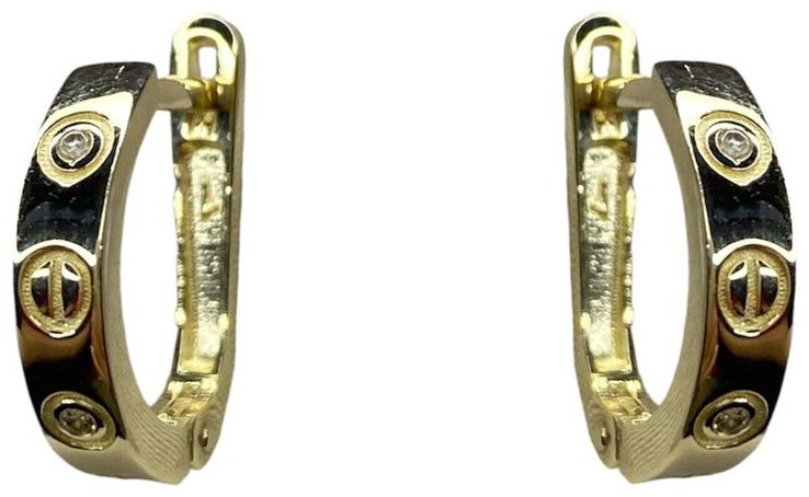 Серьги Italy Exclusive 345151 вес 2.97 г золото, фианит купить,NaN