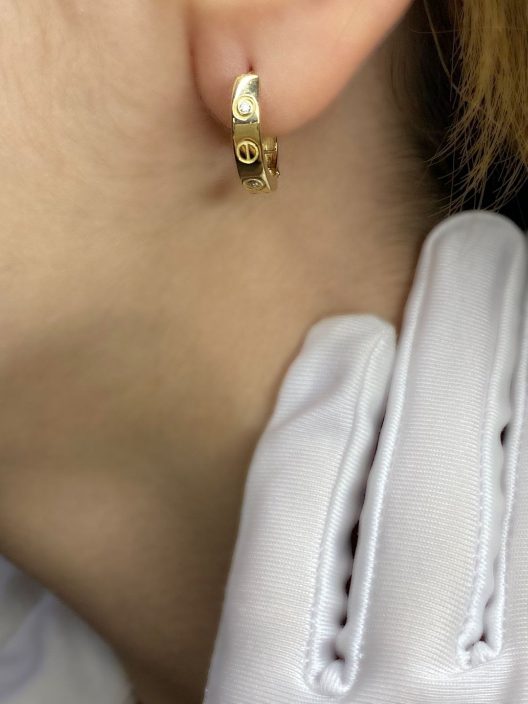 Серьги Italy Exclusive 345151 вес 2.97 г золото, фианит купить,NaN