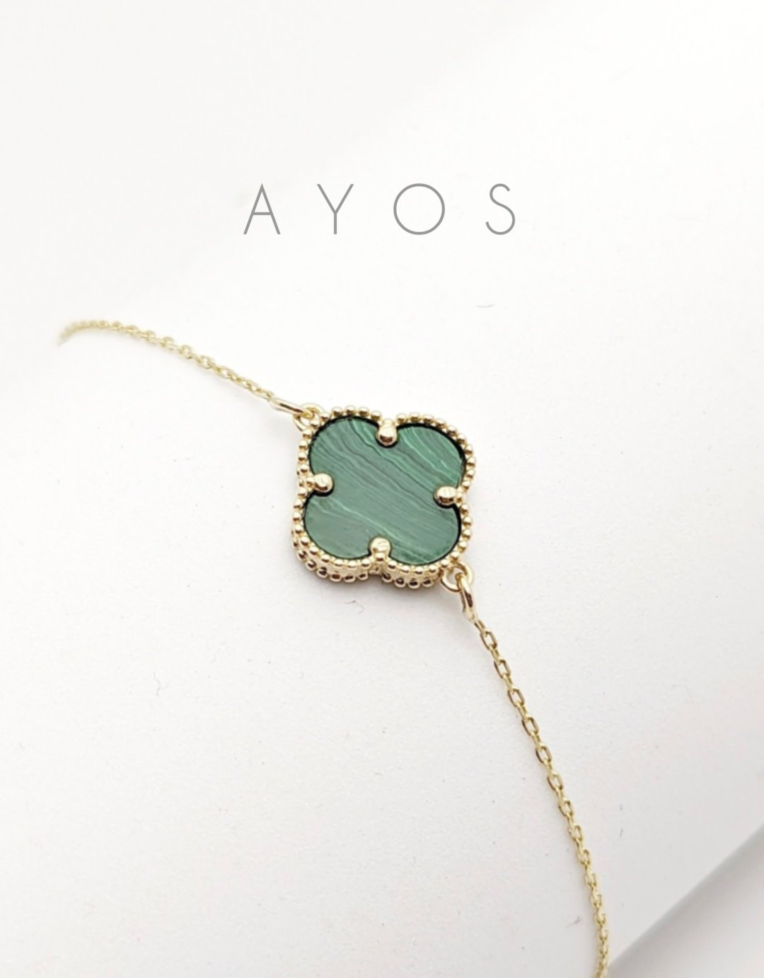 Браслет AYOS VC Silver Sterling 925/ORIGINAL- клевер длина 17 см, вес 2 г серебро, золото, плетение теннис купить,NaN