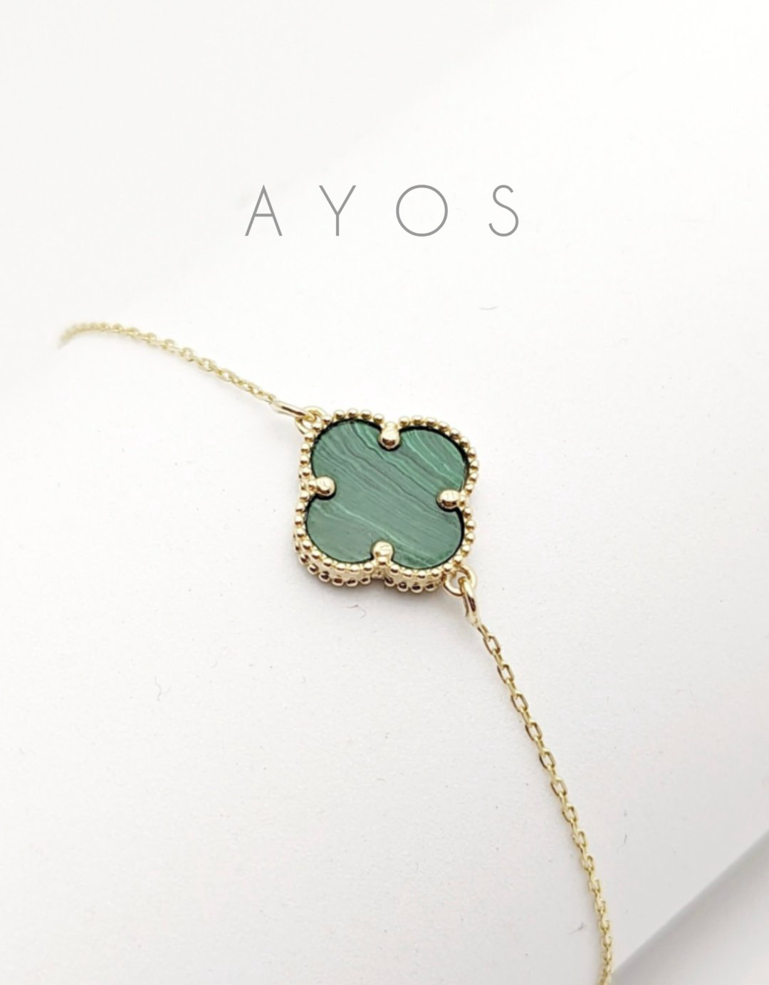 Браслет AYOS VC Silver Sterling 925/ORIGINAL- клевер длина 17 см, вес 2 г серебро, золото, плетение теннис купить,NaN