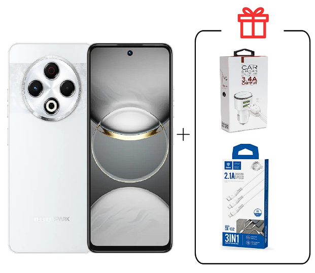 Смартфон Tecno Spark 30C 4/128Gb Orbit White+Подарок купить,NaN