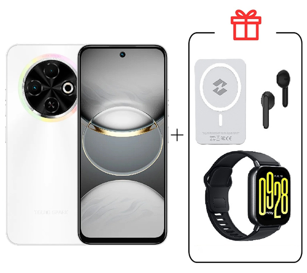 Смартфон Tecno Spark 30C 4/128Gb Orbit White+Подарок купить,NaN