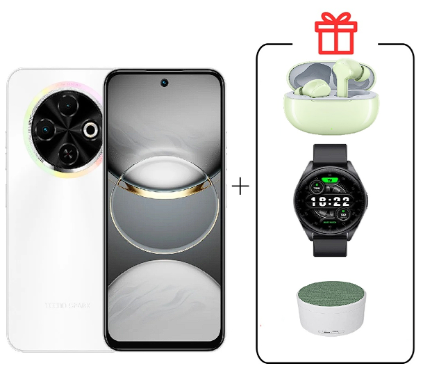 Смартфон Tecno Spark 30C 4/128Gb Orbit White+Подарок купить,NaN