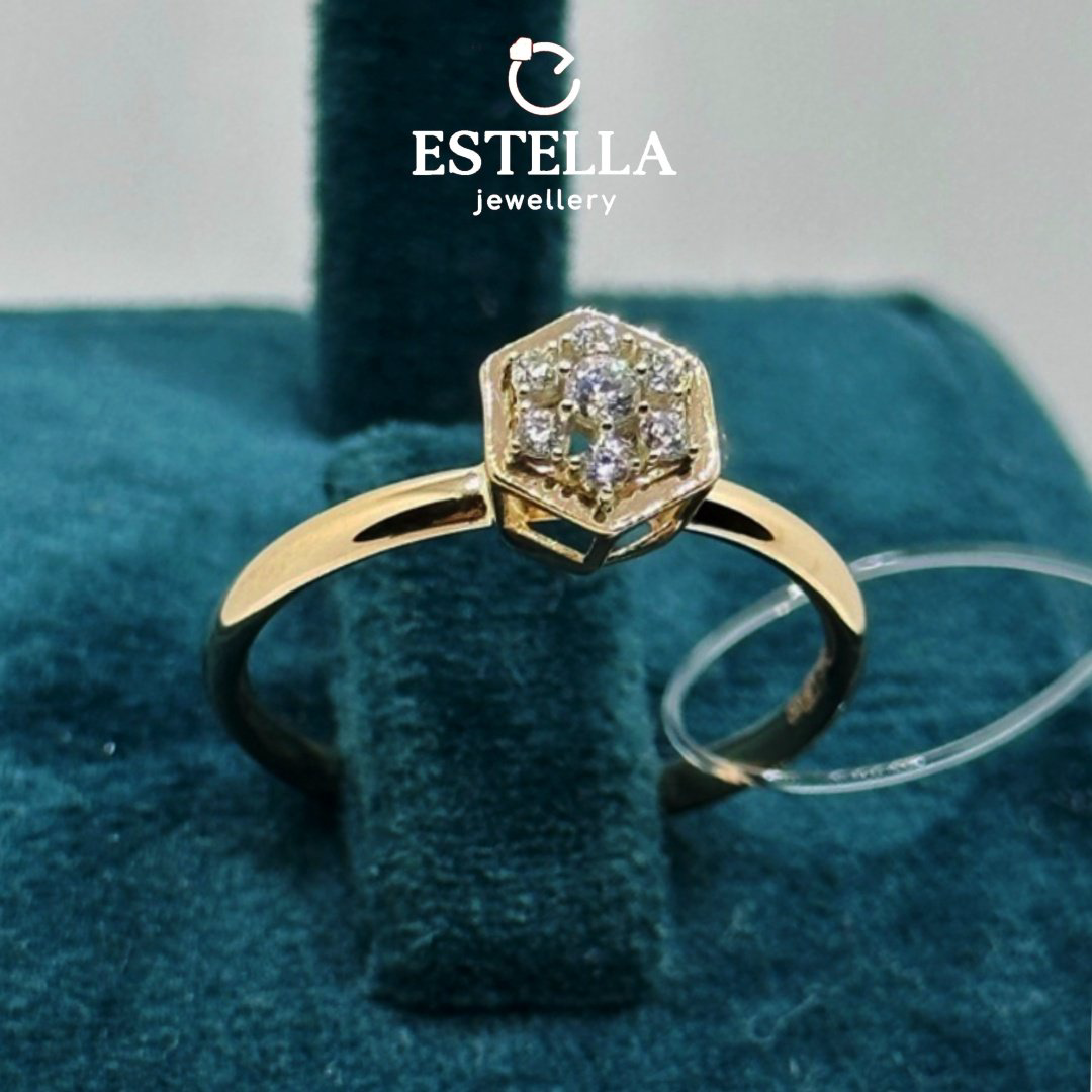 Кольцо Estella кольцо золото алтын жүзік размер 17 вес 1 г золото, фианит купить,NaN
