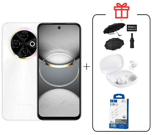Смартфон Tecno Spark 30C 4/128Gb Orbit White+Подарок купить,NaN