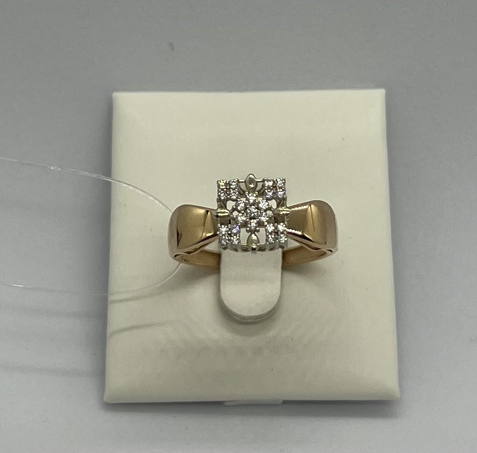 Кольцо Zhanar Gold 543215 размер 17.5 вес 2.26 г золото, фианит