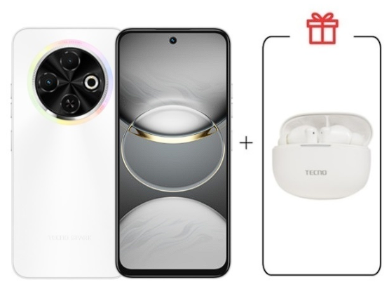 Смартфон Tecno Spark 30C 4/128Gb Orbit White+Подарок