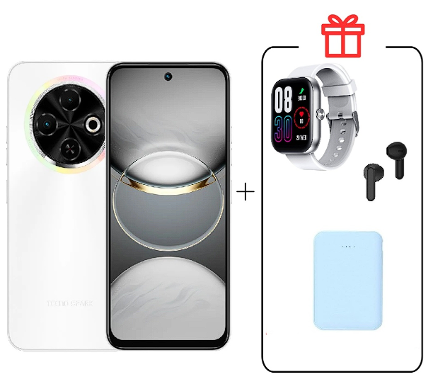 Смартфон Tecno Spark 30C 4/128Gb Orbit White+Подарок купить,NaN