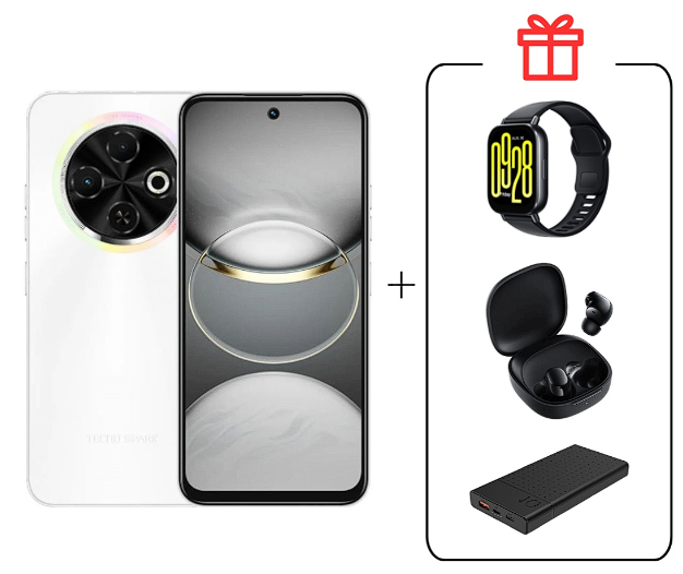 Смартфон Tecno Spark 30C 4/128Gb Orbit White+Подарок купить,NaN