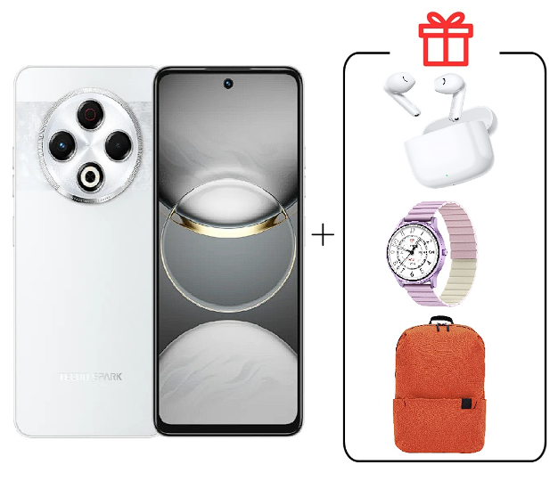 Смартфон Tecno Spark 30C 4/128Gb Orbit White+Подарок купить,NaN