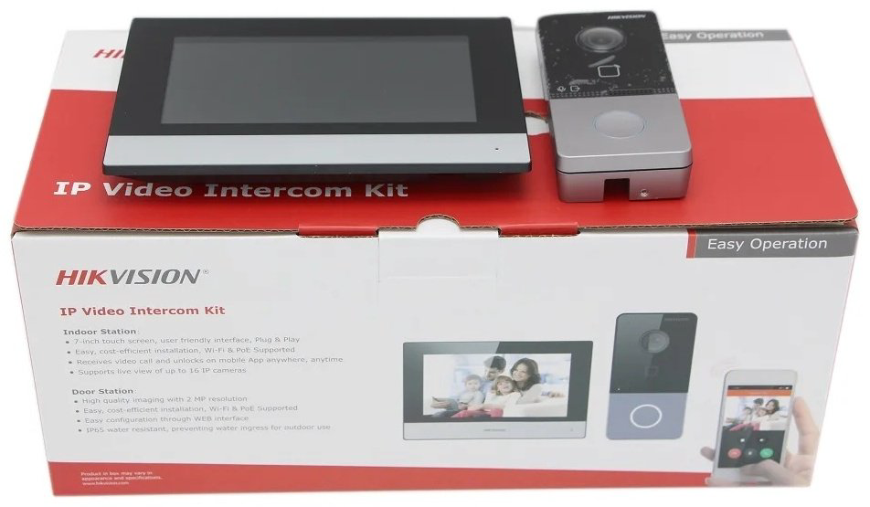 Hikvision видеодомофон DS-KIS603-P(C) черный купить,NaN