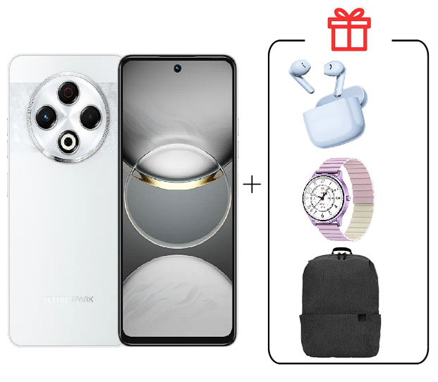 Смартфон Tecno Spark 30C 4/128Gb Orbit White+Подарок купить,NaN