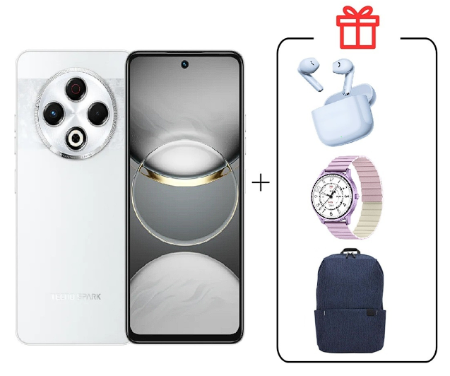 Смартфон Tecno Spark 30C 4/128Gb Orbit White+Подарок