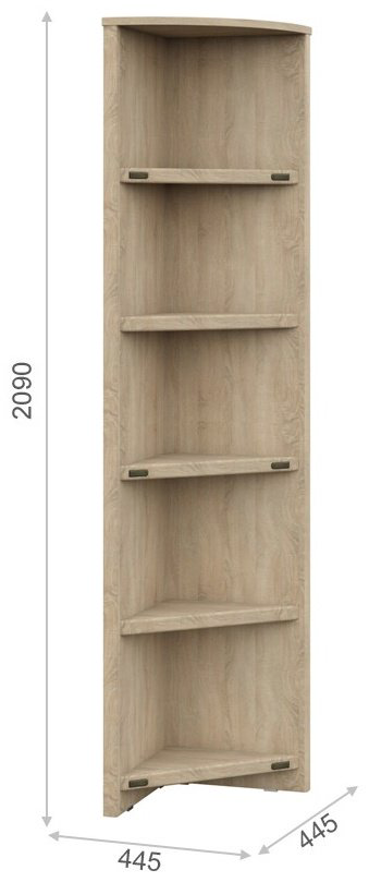 Стеллаж угловой DOMA, 44.5x44.5x209 см, светло-коричневый купить,NaN