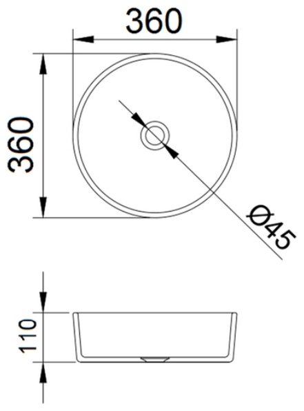 Раковина Comforty CF21003 накладная круглая 36, стекло