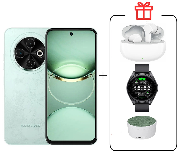 Смартфон Tecno Spark 30C 4/128Gb Magic Skin Green +Подарок купить,NaN