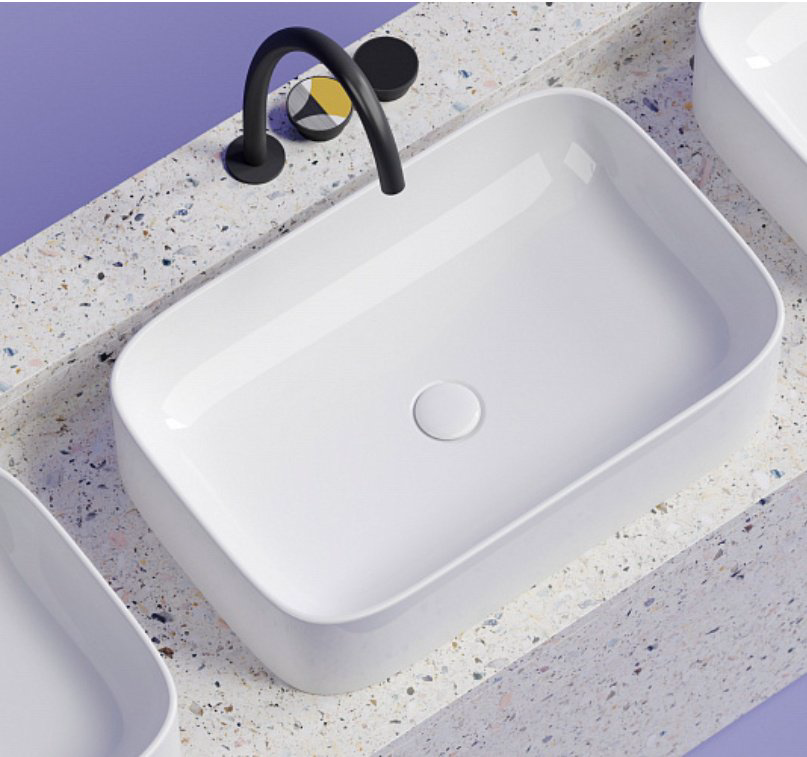 Раковина Ceramicanova CN6053 накладная прямоугольная 60, санфарфор купить,185700