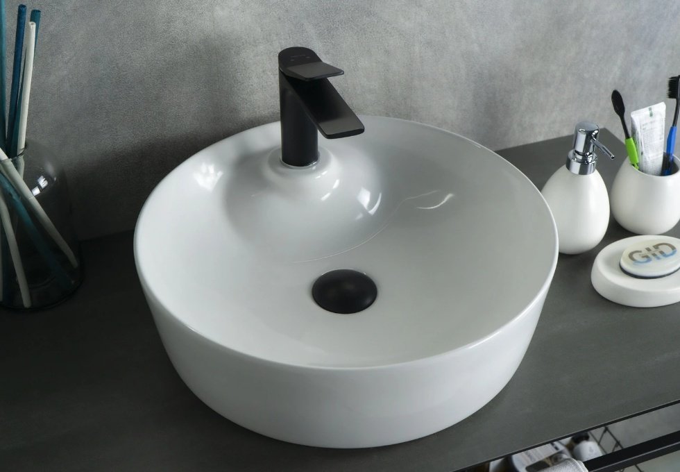 Раковина GID-ceramic D1306 накладная круглая 44, керамика