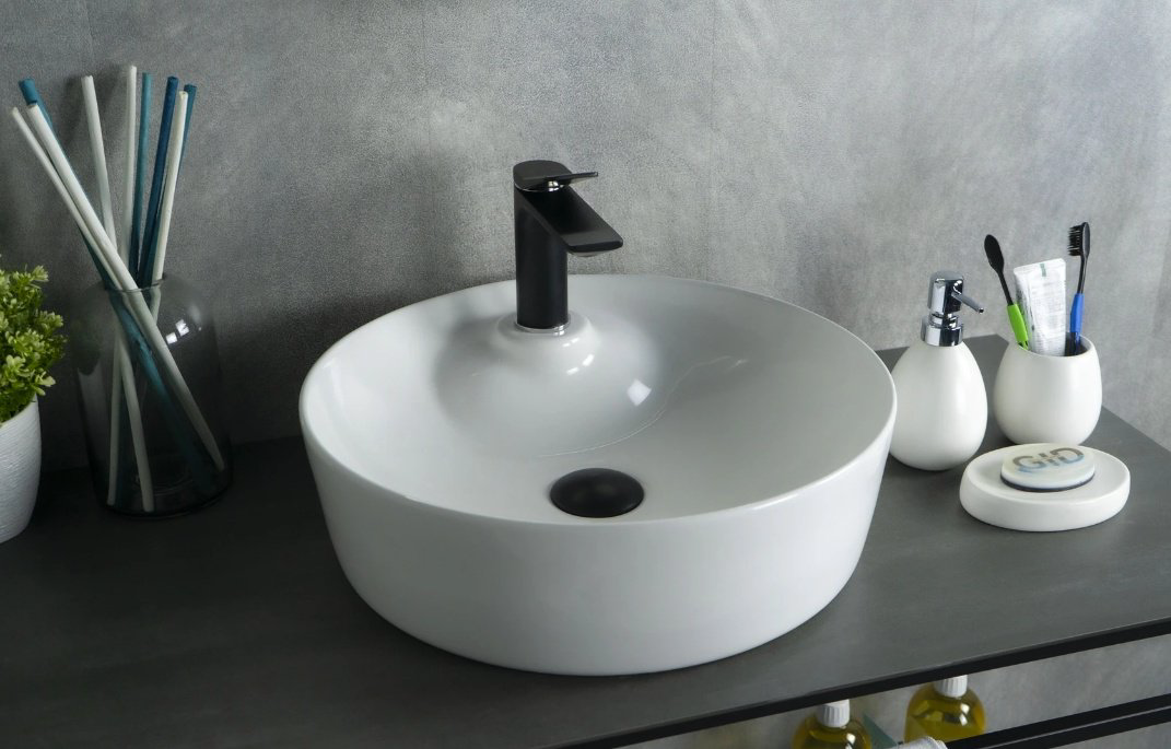 Раковина GID-ceramic D1306 накладная круглая 44, керамика купить,NaN