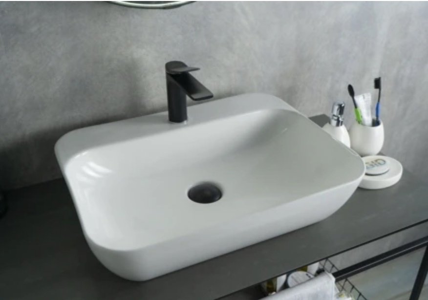 Раковина GID-ceramic N9047 накладная овальная 55, керамика