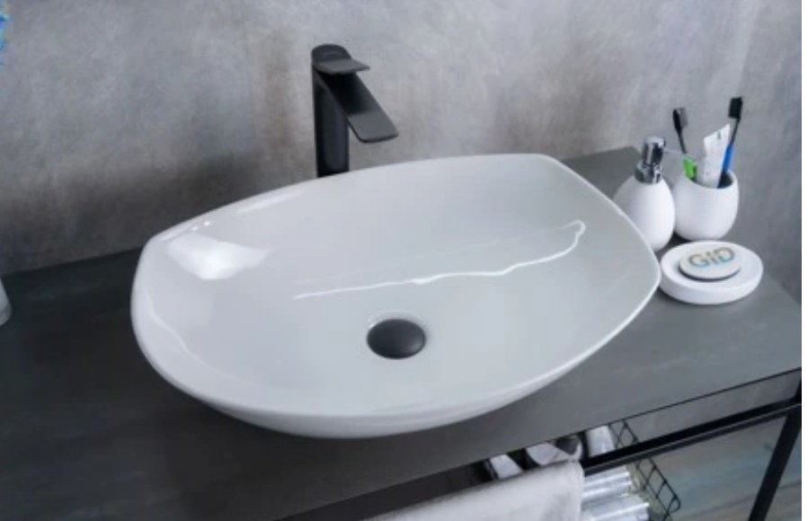 Раковина GID-ceramic N9137 накладная овальная 56, керамика