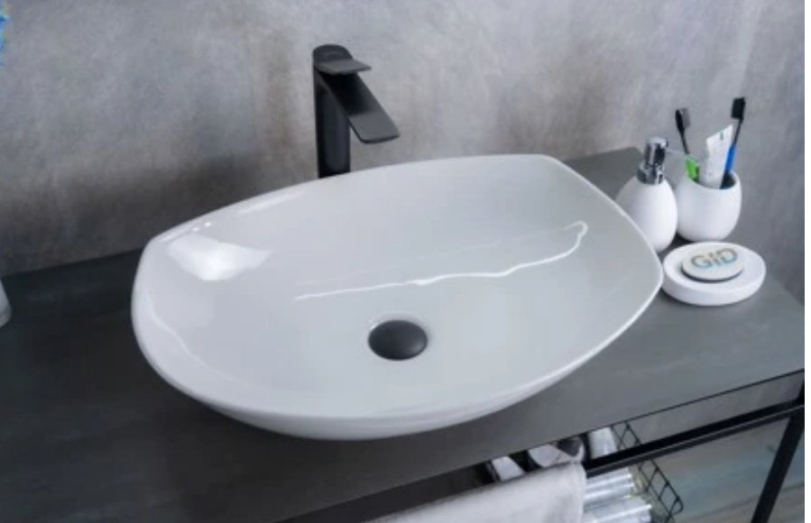 Раковина GID-ceramic N9137 накладная овальная 56, керамика купить,97785