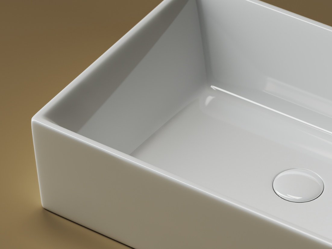 Раковина Ceramicanova CN5013 накладная прямоугольная 59, санфарфор